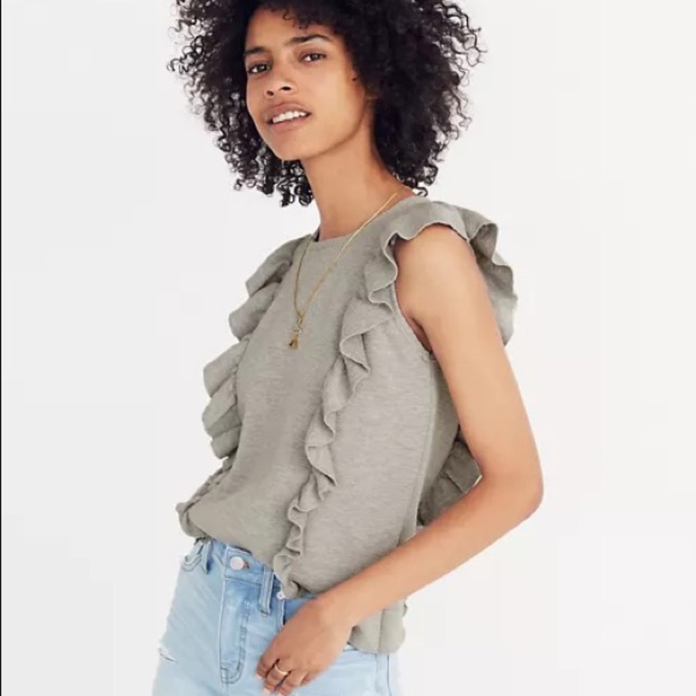 MADEWELL Heavy Knit Ruffle Sweater Tank